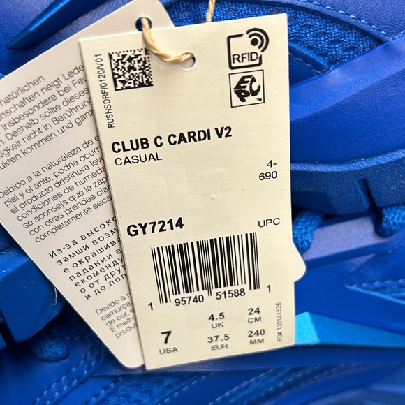 Cardi B x Reebok Club C V2, Size 7 Women's, Vital Blue, NWT - Picture 7 of 7